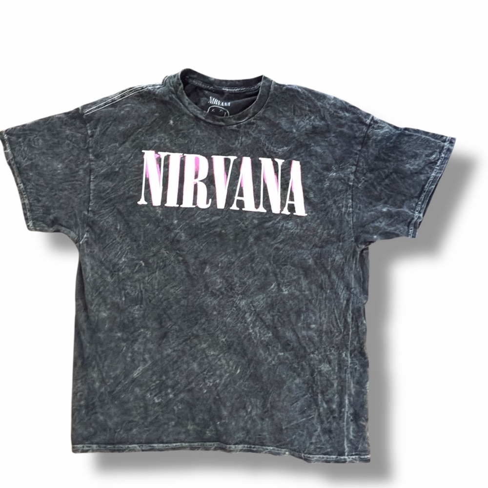 Nirvana Black Acid Wash In Utero Graphic Band Tee Size XLarge